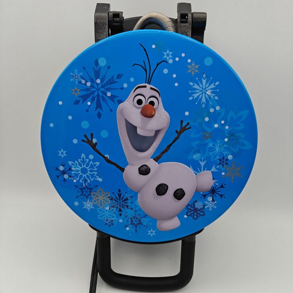 Disney Frozen Olaf Round Non-Stick Waffle Maker DFR-25 Blue 800W 120V